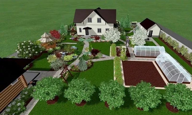 Дизайн участка загородного дома 15 соток