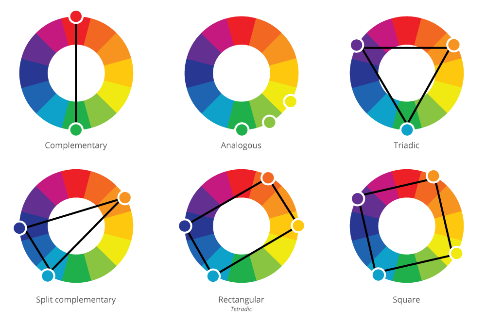 Другие варианты гармоничных цветовых схем